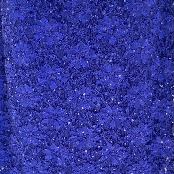 Dressbarn Connected Apparel Purple Lace Sequin Dress Size 10 Cowl Neck - Picture 5 of 12